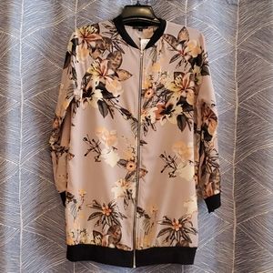 West Kei floral long bomber jacket
